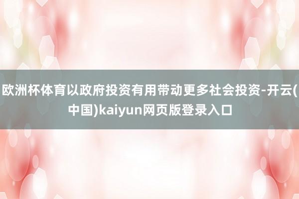 欧洲杯体育以政府投资有用带动更多社会投资-开云(中国)kaiyun网页版登录入口