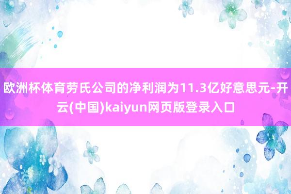 欧洲杯体育劳氏公司的净利润为11.3亿好意思元-开云(中国)kaiyun网页版登录入口