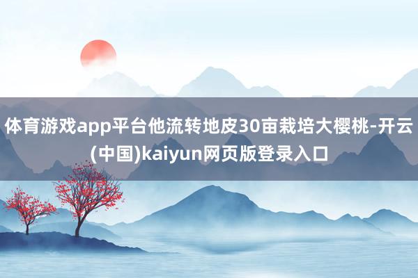 体育游戏app平台他流转地皮30亩栽培大樱桃-开云(中国)kaiyun网页版登录入口