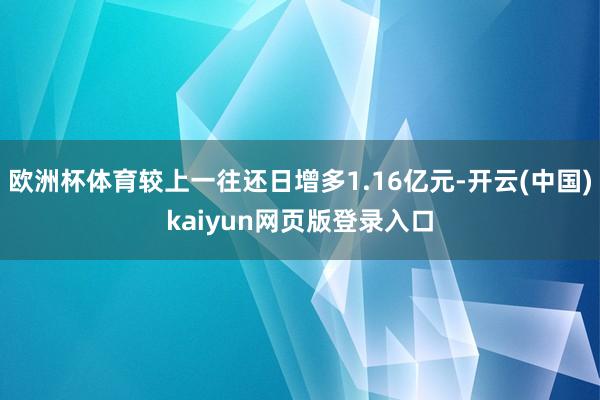 欧洲杯体育较上一往还日增多1.16亿元-开云(中国)kaiyun网页版登录入口