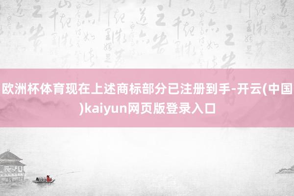 欧洲杯体育现在上述商标部分已注册到手-开云(中国)kaiyun网页版登录入口