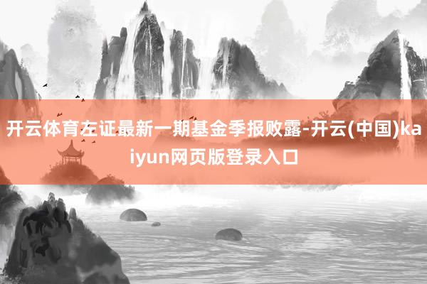 开云体育左证最新一期基金季报败露-开云(中国)kaiyun网页版登录入口